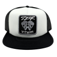 TBR Trucker Hat - Monochrome Skulls - Black White Supply