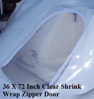 36 x 72 Clear Shrink Wrap Zipper Access Door Supply