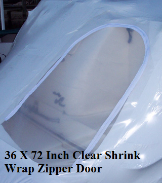 36 x 72 Clear Shrink Wrap Zipper Access Door Supply