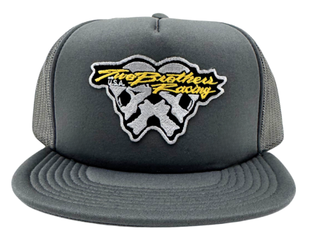 TBR Trucker Hat - Racing Skulls - Gray For Discount